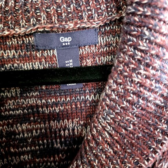 Gap Womens Toggle Cardigan Sweater Medium Maroon Multi Knit - Picture 4 of 9
